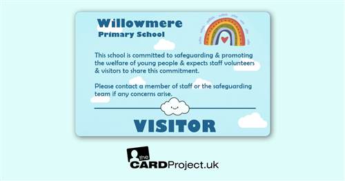 Primary School Rainbow Visitor Card